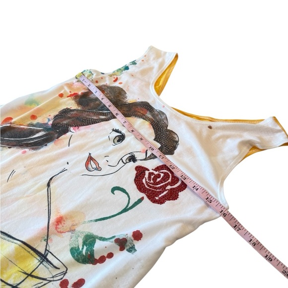 Disney Boutique Belle Beauty and The Beast Rhinestone Open Bow Back TShirt Small - Picture 3 of 9